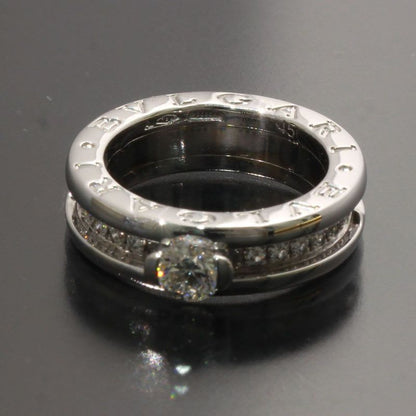 Bvlgari Ring B.zero1 Half Diamond 0.3 CT Box And Paperback 18K White