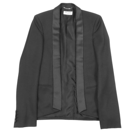 Saint Laurent Paris Buttonless Shawl Collar Smoking Jacket Tuxedo Tailored 44