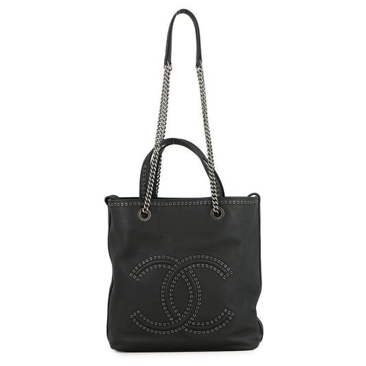 Chanel Tote CC Logo Cava Black 2-Way
