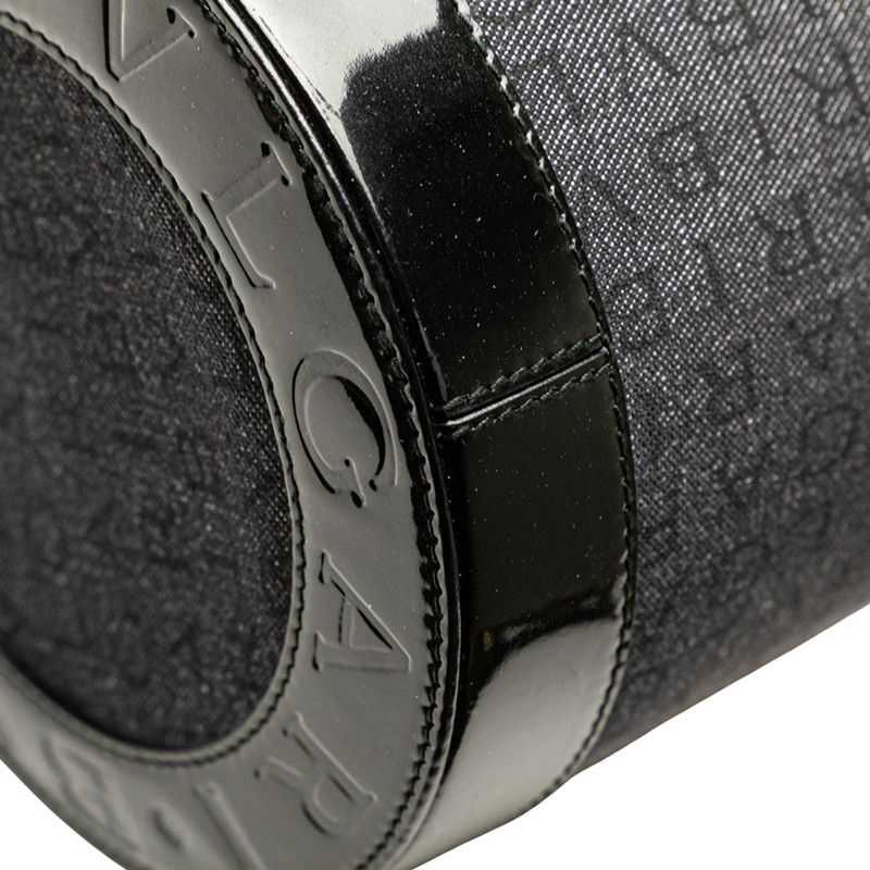 Bulgari Logomania Bee Zero One Black Indigo Denim Patent Leather Women's Bvlgari