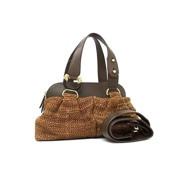 Bvlgari Handbag Leoni Brown Leather 2-Way Shoulder Bag