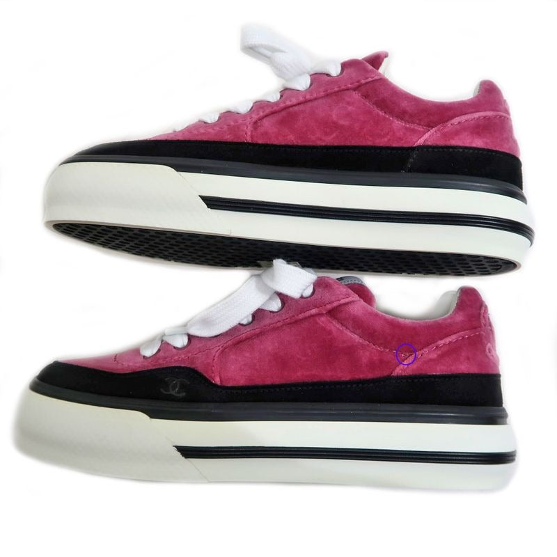 Chanel Sneakers Size 38 23 B Velvet Pink Purple — view 3