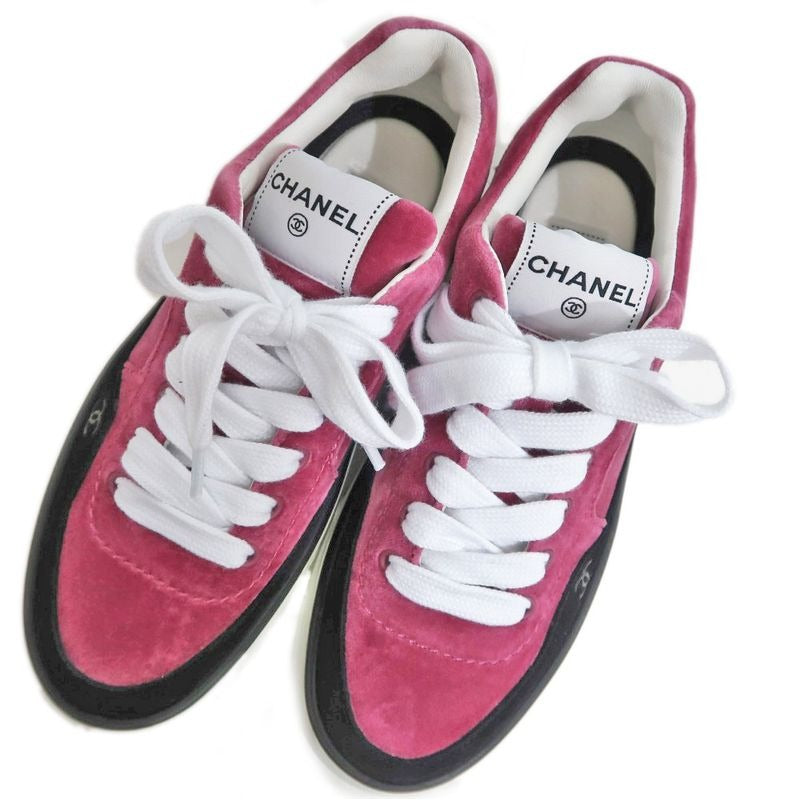 Chanel Sneakers Size 38 23 B Velvet Pink Purple — view 5