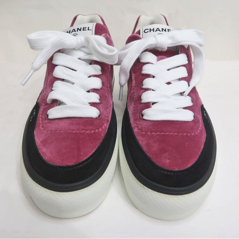 Chanel Sneakers Size 38 23 B Velvet Pink Purple — view 6