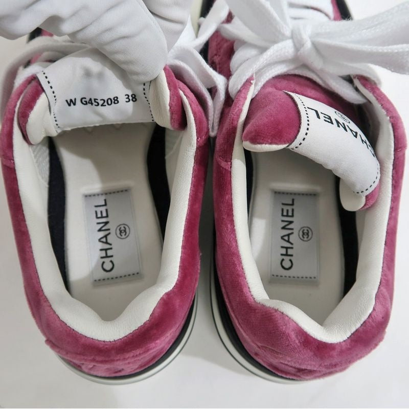 Chanel Sneakers Size 38 23 B Velvet Pink Purple — view 8