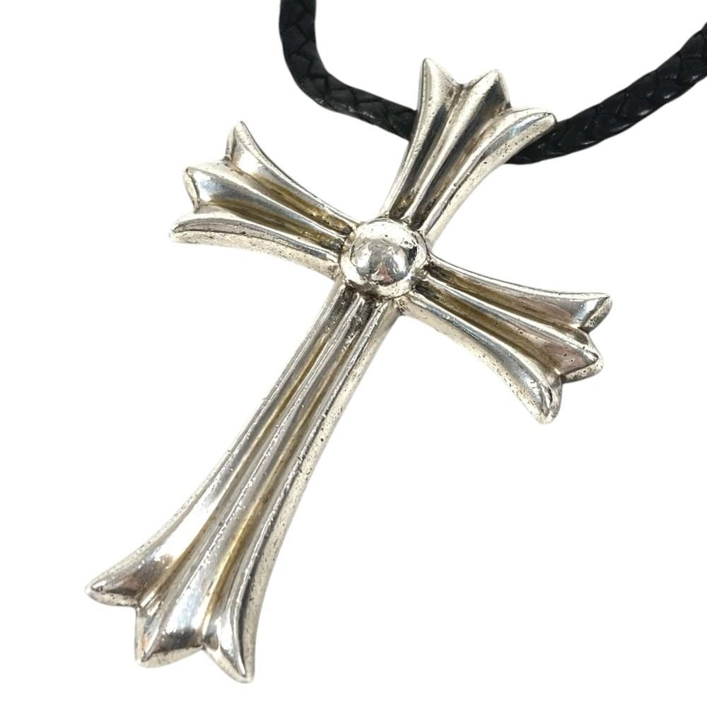 Chrome Hearts Necklace CH Cross Large Choker Pendant Silver