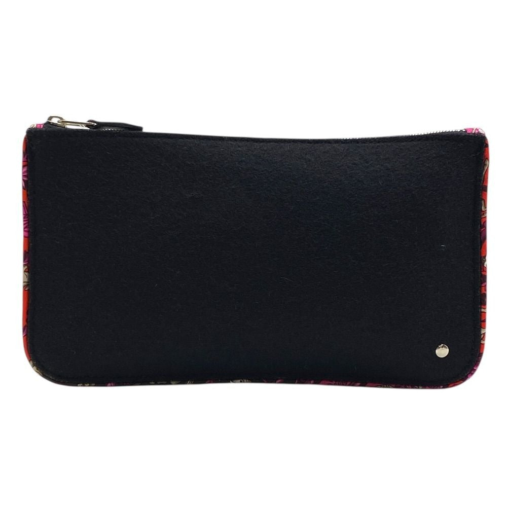 Hermes Silk in Pouch Flat Multi Case Felt Black Silver