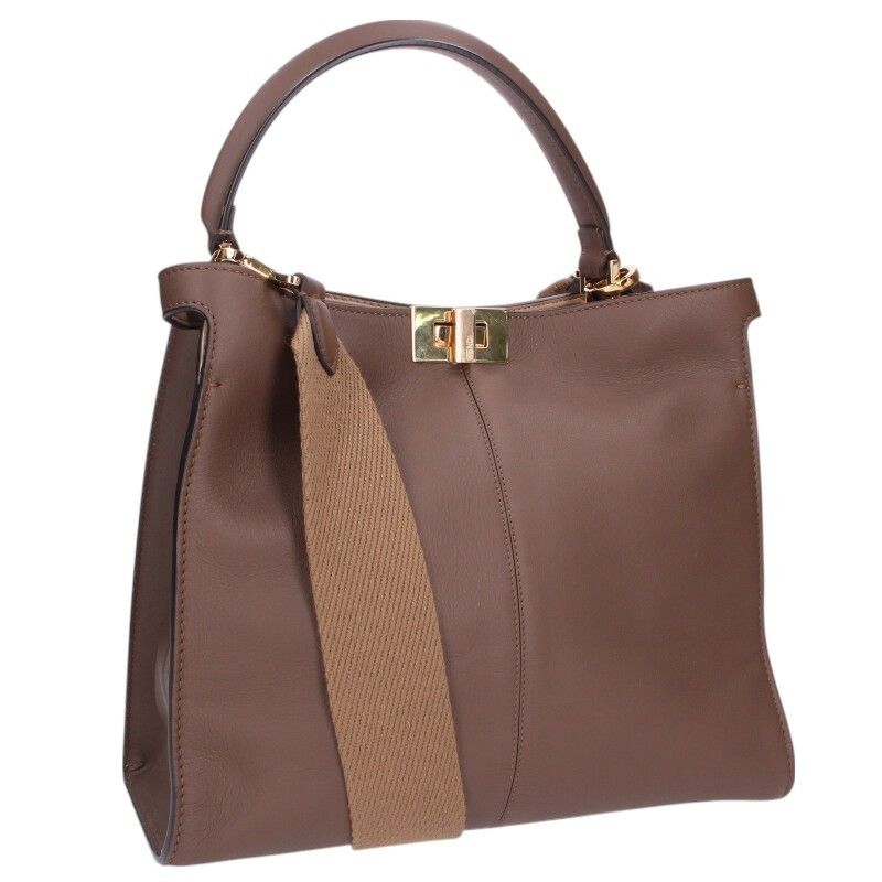 Fendi 8bn310 Peekaboo X-light Medium Calfskin 2-way Shoulder Bag Women