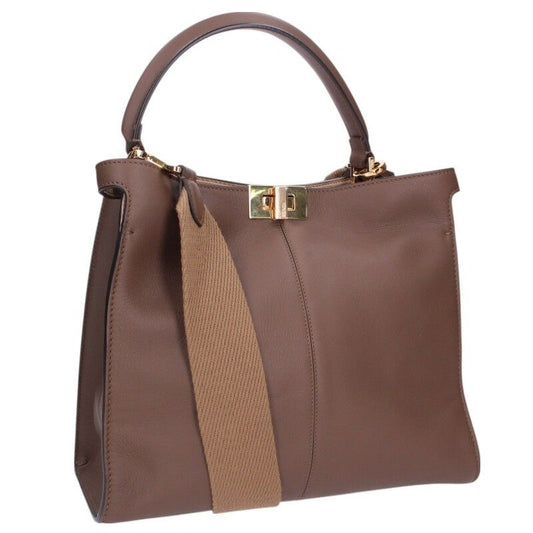 Fendi 8bn310 Peekaboo X-light Medium Calfskin 2-way Shoulder Bag Women