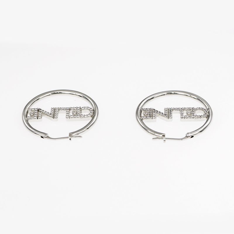 Celine Earrings Hoop Earrings Crystal Silver Color Pair Accessories-