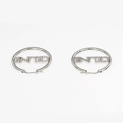 Celine Earrings Hoop Earrings Crystal Silver Color Pair Accessories-