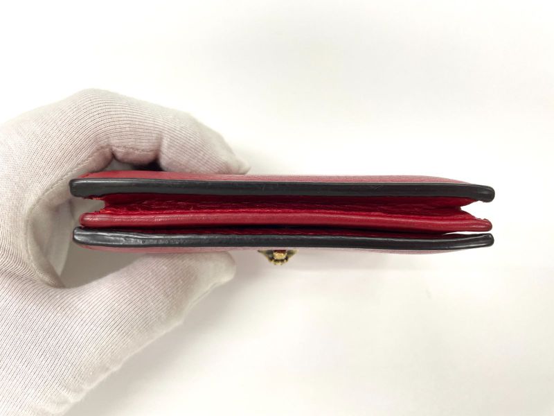 Gucci Animalier Taiga Head Leather Compact Wallet 453169 Red Made In Italy