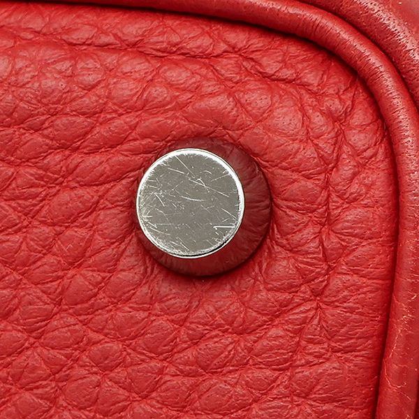 Hermes Handbag Picotin PM Taurillon Clemence Vermilion Silver Hardware Red H