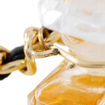 Chanel Parfum Bottle Allure Gold Plated And Leather Ladies 32.2g Necklace