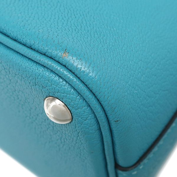Hermes 2way Bag Bolide 27 Chevre Turquoise Silver Hardware Blue Shoulder H