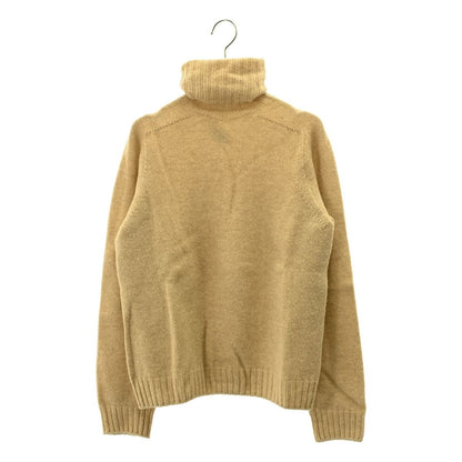 Celine Rib Contrast Turtleneck Knit Beige