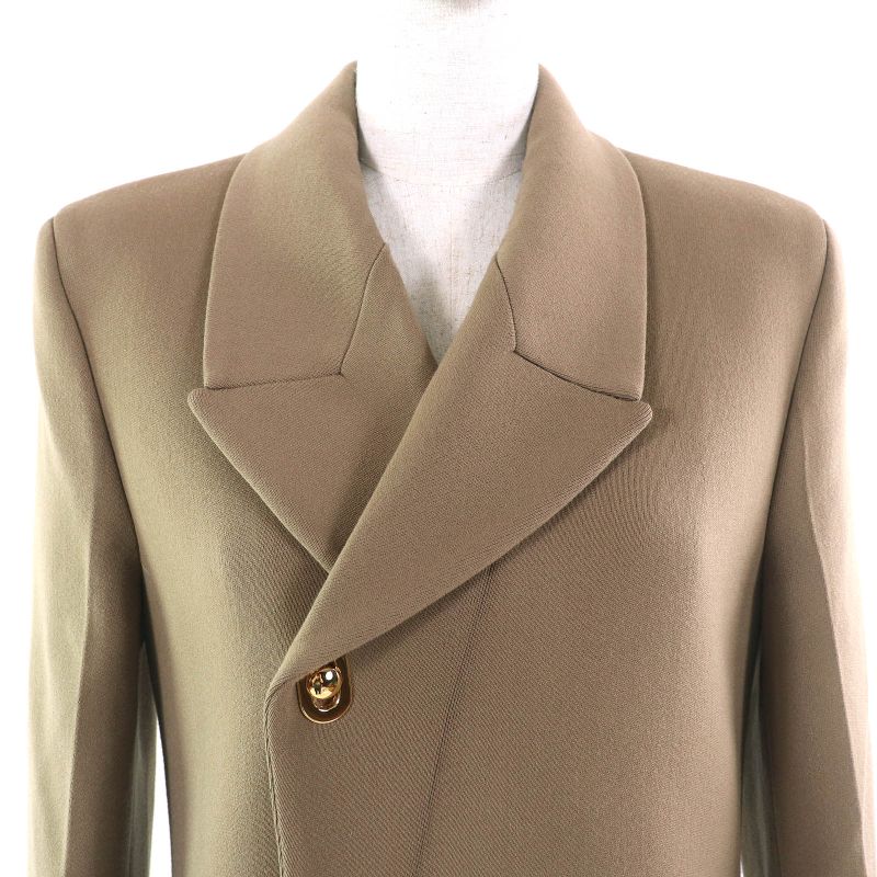 Bottega Veneta 2020 640690 Gold Hardware Maxi Length Long Coat Brownish 40 Made