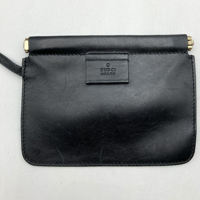 Gucci 95332 Shoulder Bag Handbag Large Bag Beige Black Canvas Leather Fashion