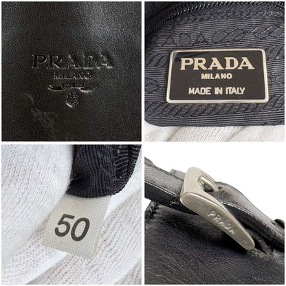 Prada Nappa Leather Tessuto Nylon Mini Tote Black — view 7