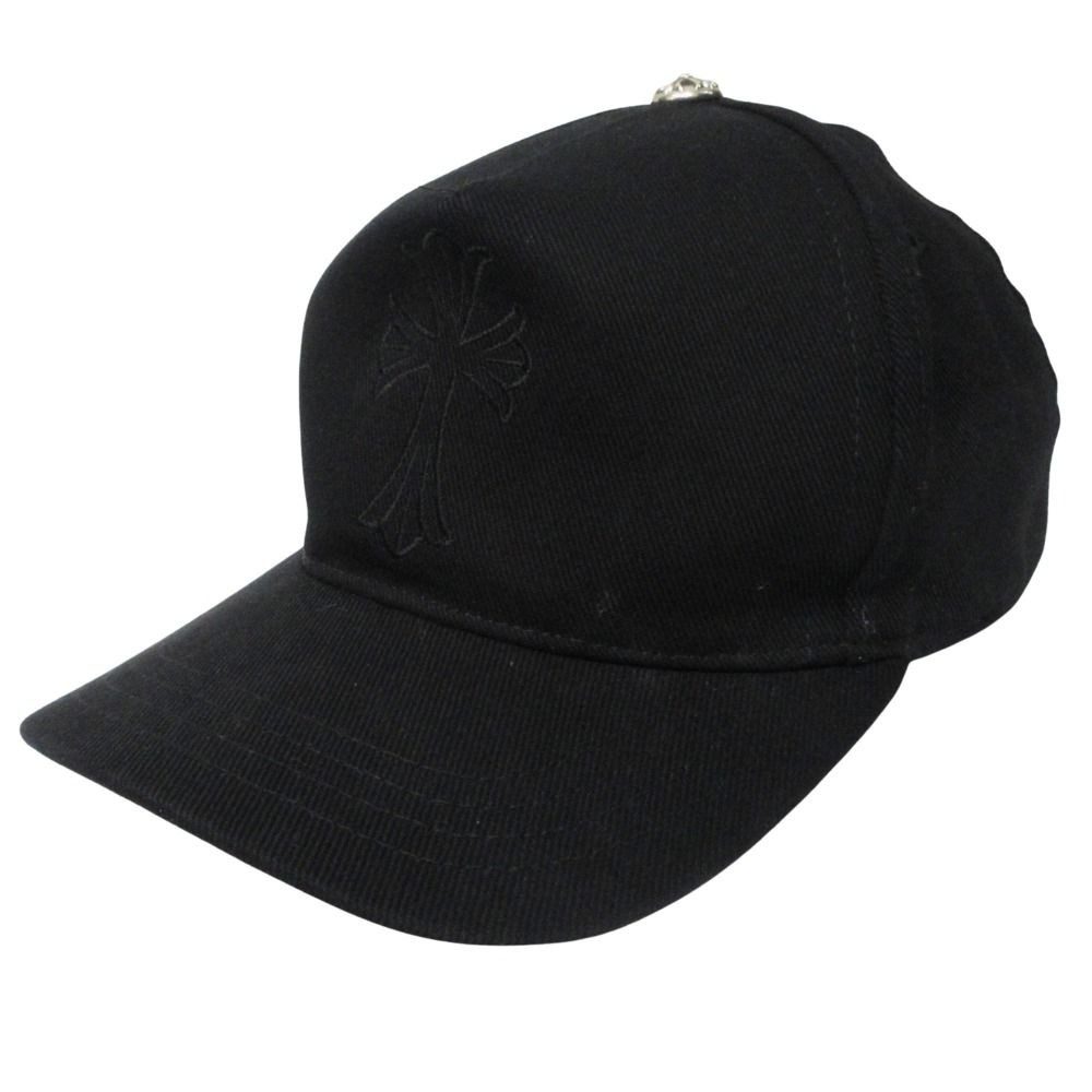 Chrome Hearts Baseball Denim Cap Hat Cross 925 Sterling Silver Crossball Black