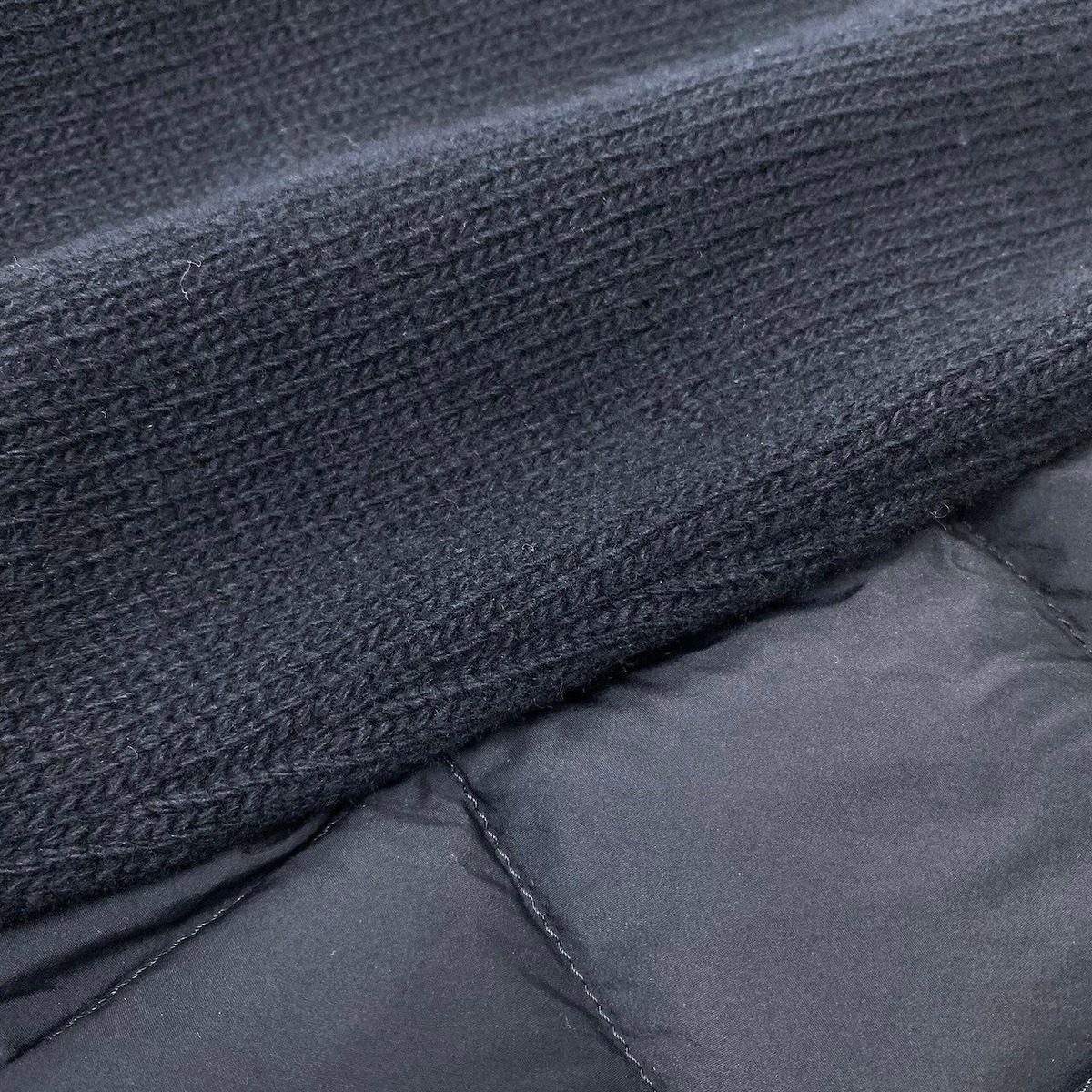 Moncler Cardigan Tricot Down Long Sleeve Flap Button L Navy Nylon — view 7