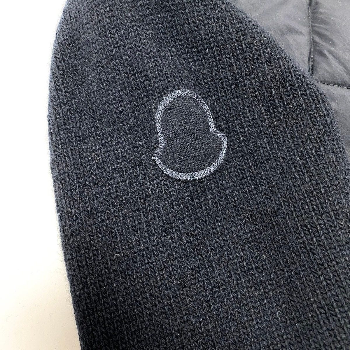 Moncler Cardigan Tricot Down Long Sleeve Flap Button L Navy Nylon — view 8