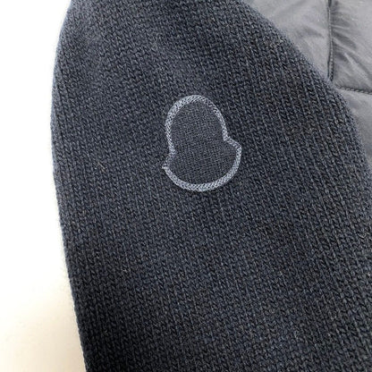 Moncler Cardigan Tricot Down Long Sleeve Flap Button L Navy Nylon — view 8