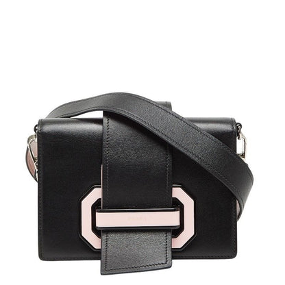 Prada Crossbody Shoulder Bag Black Pink Leather