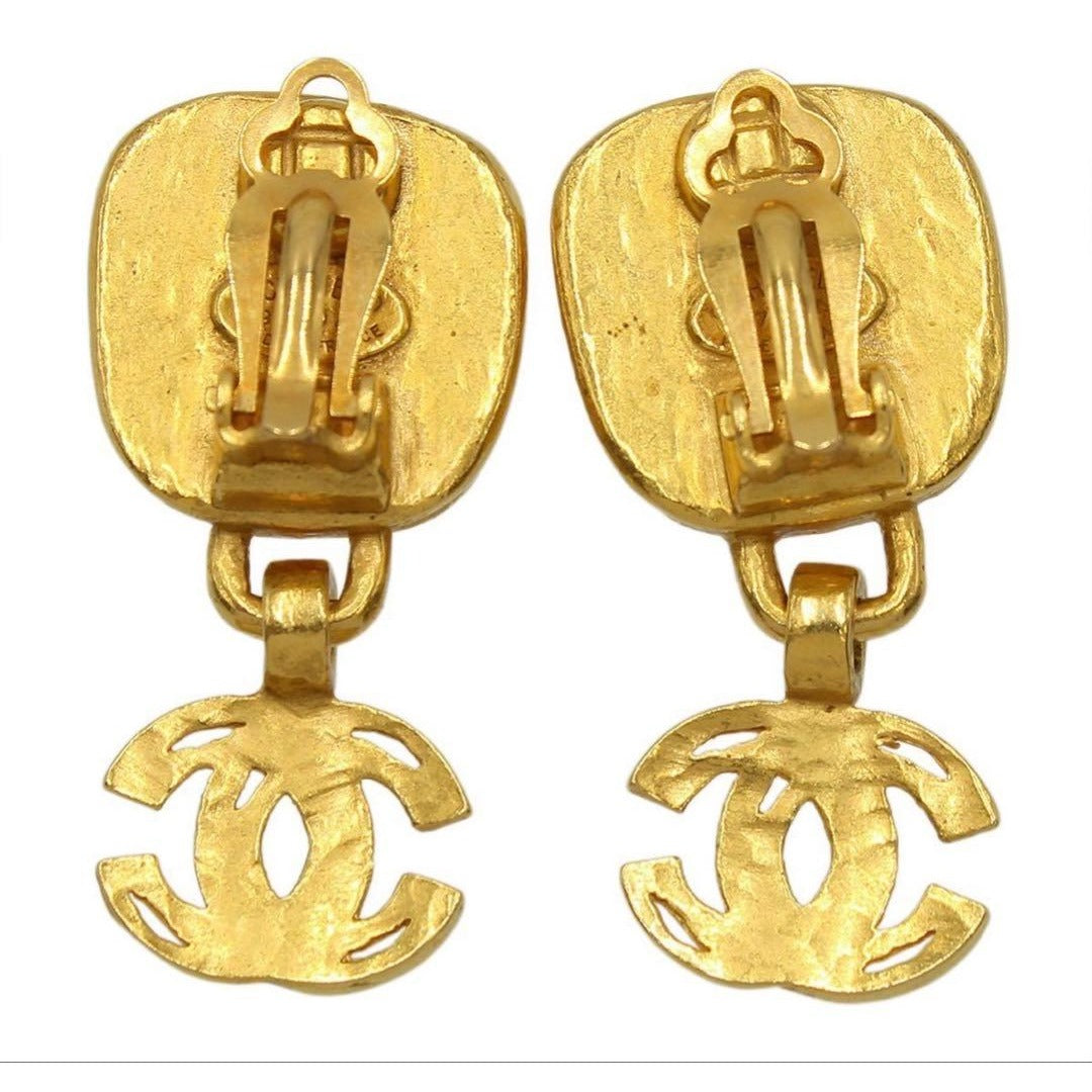 Chanel CC Logo Swing Earrings — view 2