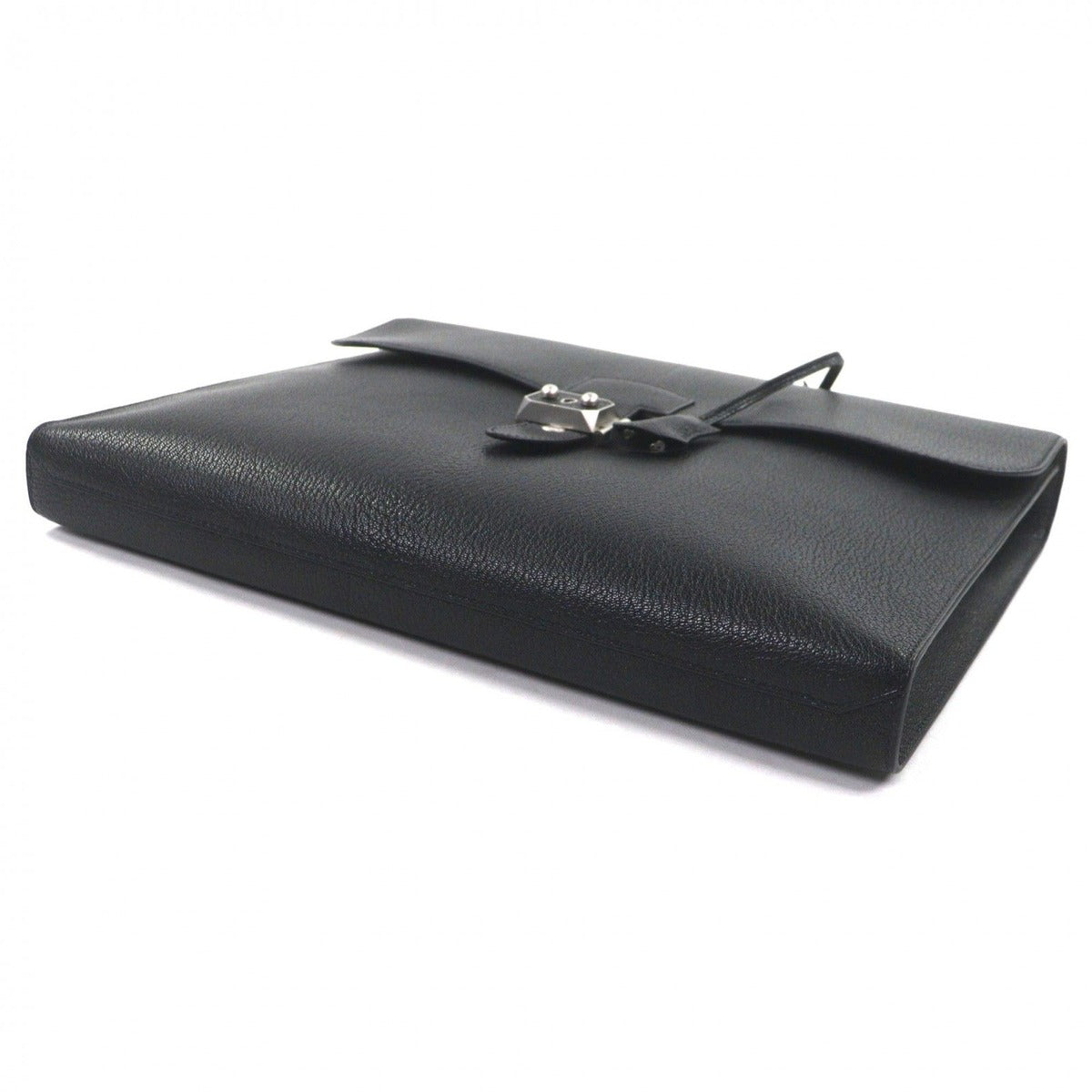 Hermes Sac a Depeches Light Chevre Matte Silver Leather — view 4