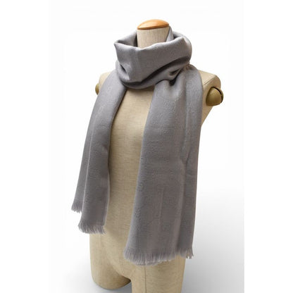 Gucci Scarf Winter 100% Wool GG Pattern Light Silver — view 6