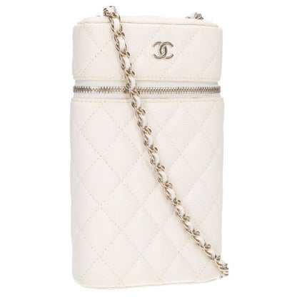 Chanel Quilted Vanity Phone Case Caviar Leather Chain Shoulder Bag