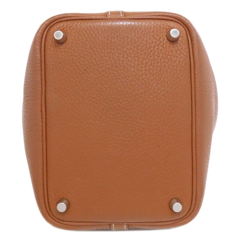 Hermes Picotin Lock PM Gold Silver Hardware Handbag Taurillon Women