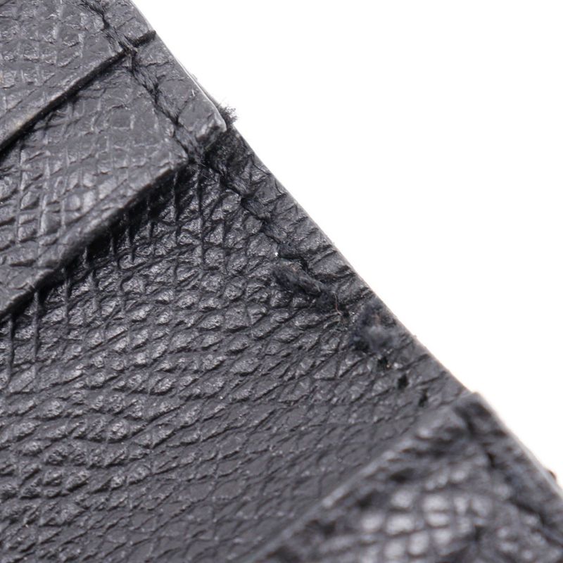 Hermes Bearn Courchevel Black/silver Hardware □O Unisex Long Wallet