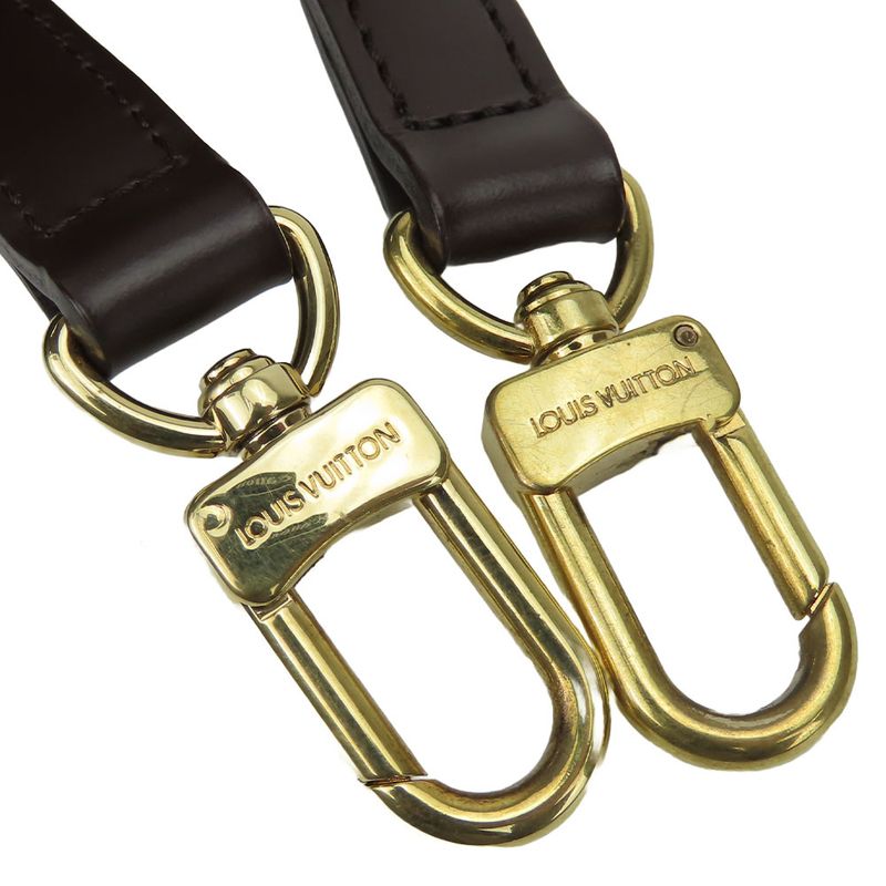 Louis Vuitton Shoulder Strap Leather Brown Gold Hardware For Damier Accessories