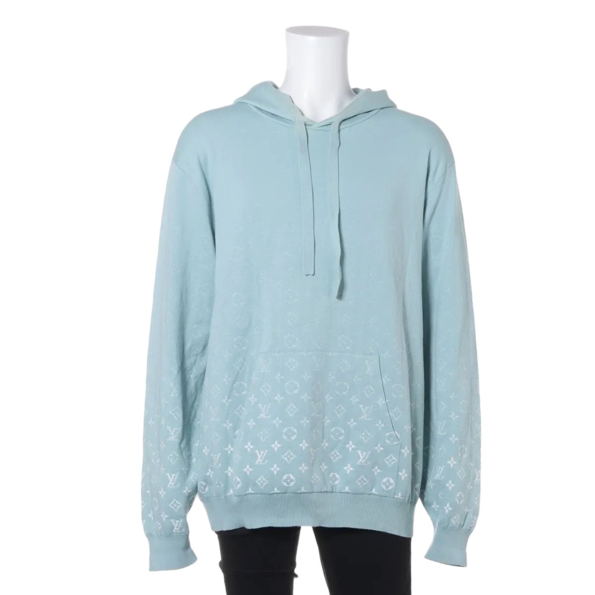 Louis Vuitton Tagged Gradient Monogram Hoodie Blue XXL
