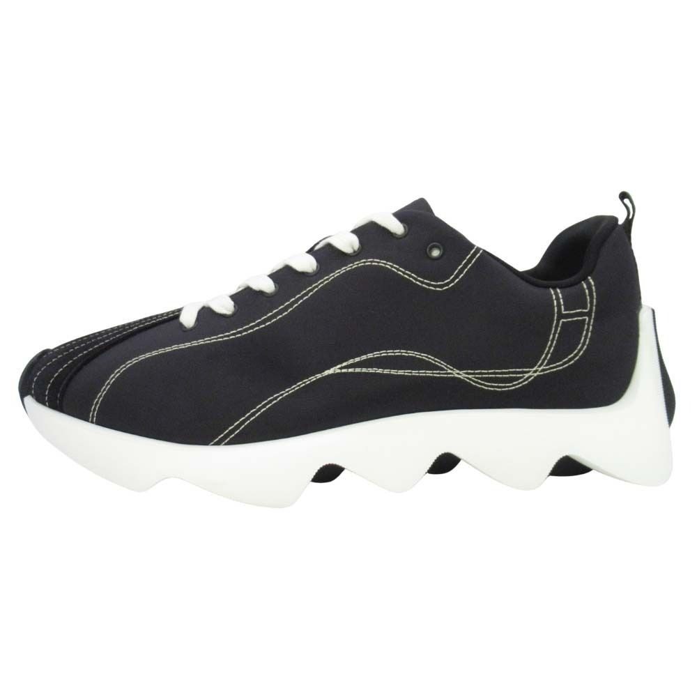Hermes Envol Thick Sole Sneakers Stitch Nylon Canvas Shoes 41.5 Black