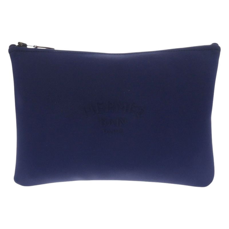 Hermes Neobain MM Nylon Polyurethane Blue Marine Pouch 0028 Hermes Men's