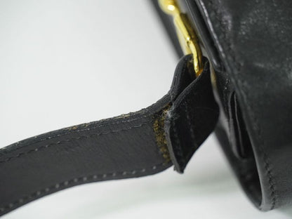 Authentic Celine Carriage Hardware Shoulder Bag Leather Black Bag Pre-owned
