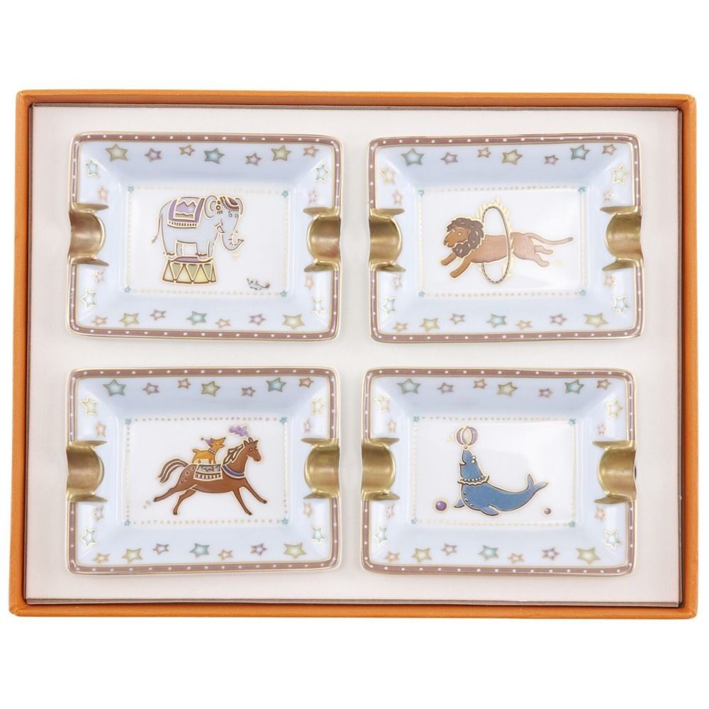 Hermes Ash Tray Circus Mini Gray Dish Mini Plate Pottery White