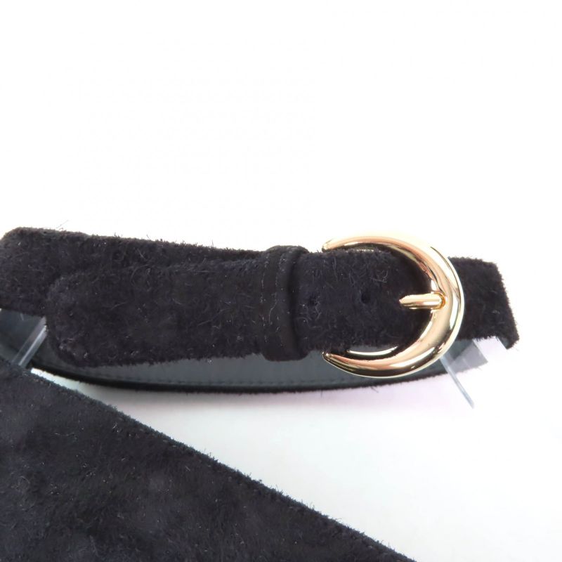 CHANEL 24K G46024 Coco Mark Mary Jane Patent Leather Use Ankle Strap Suede