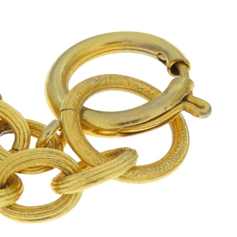 Chanel Relief Matelasse Framed Round Reversible Pendant Necklace Women