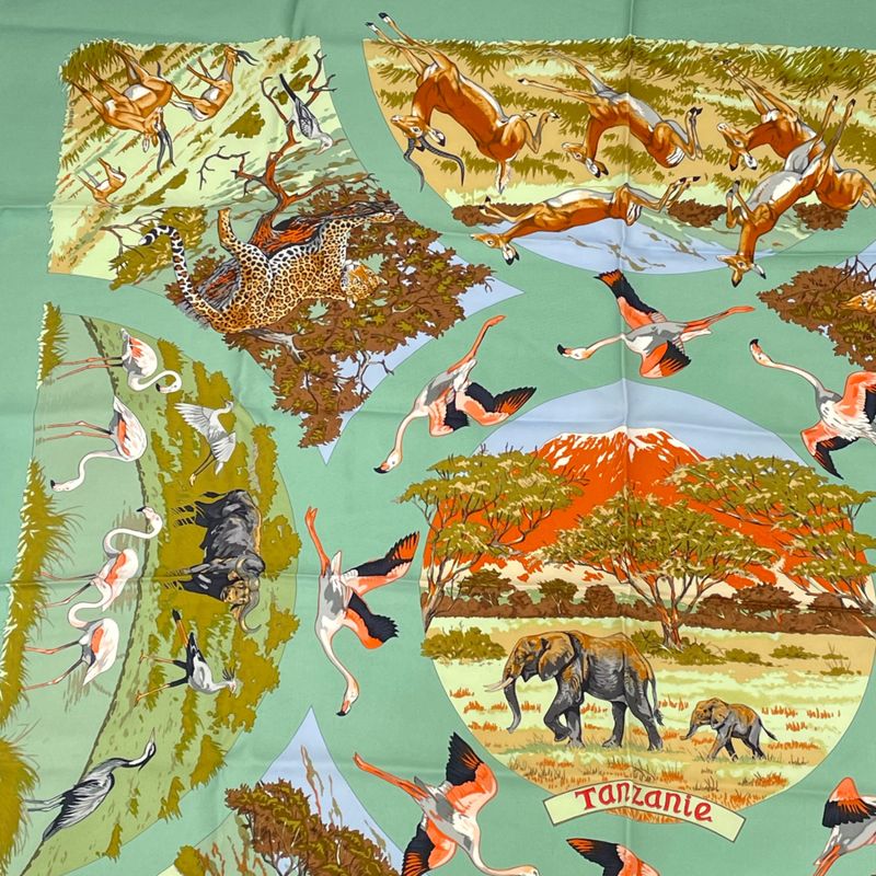 Hermes Carre 90 Scarf Silk Tanzania Green
