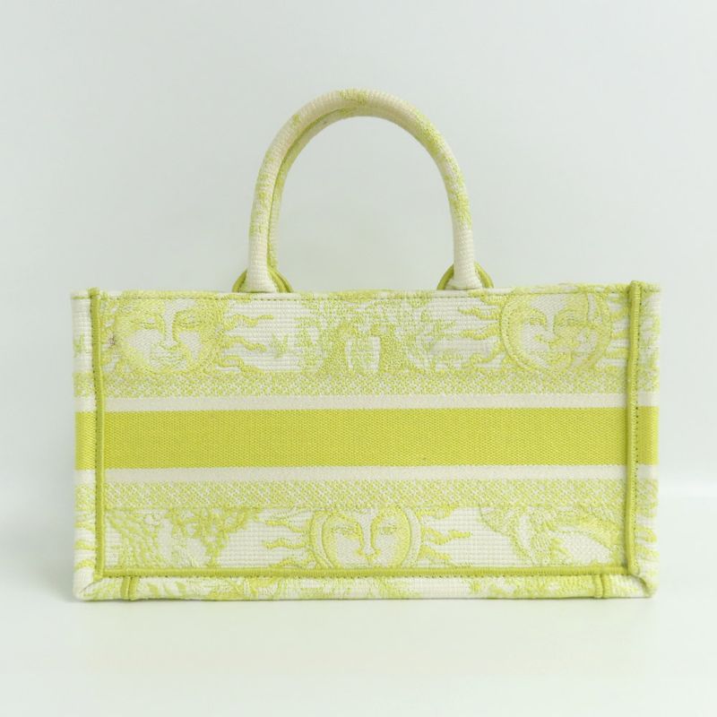 Christian Dior Book Tote Mini M1255zecq Handbag Yellow Canvas Ladies