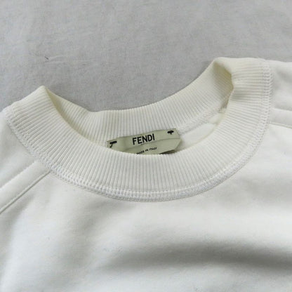Fendi Fila Trainer Sweat Logo White XS Long Sleeve Cotton Fleece Lined
