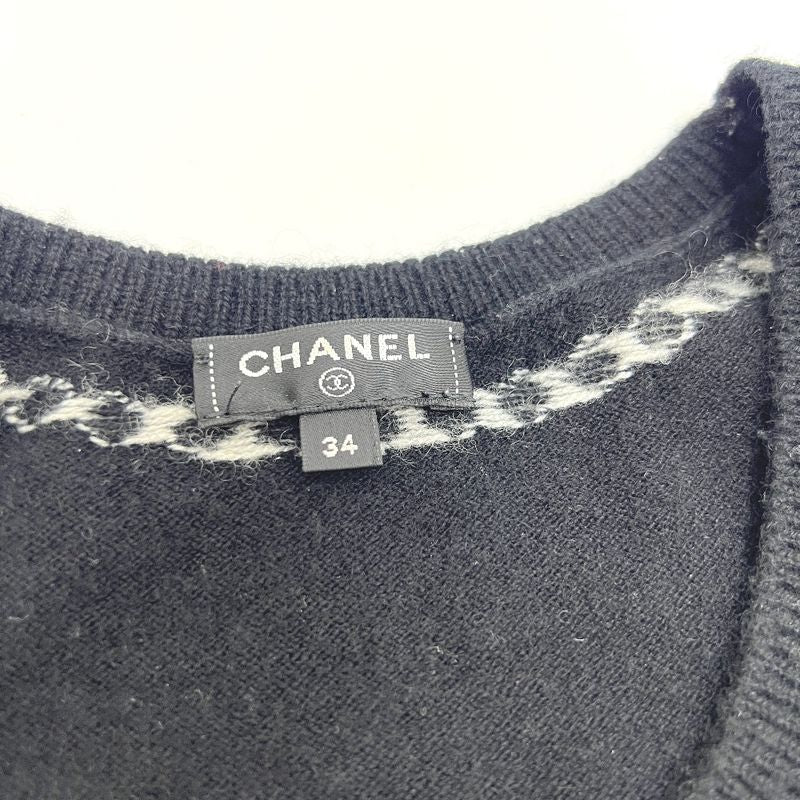 Chanel Knit Trompe L'oeil P64666 Cashmere Black