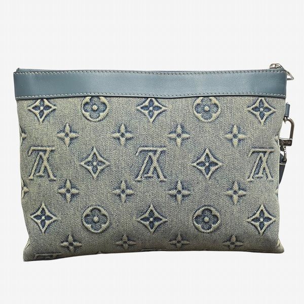 Louis Vuitton Monogram Washed Denim Pochette To Go M82313 Bag Clutch Bag Second
