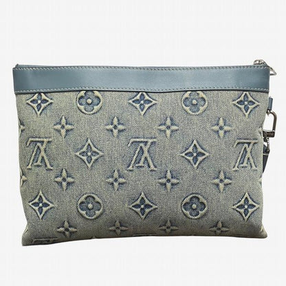 Louis Vuitton Monogram Washed Denim Pochette To Go M82313 Bag Clutch Bag Second