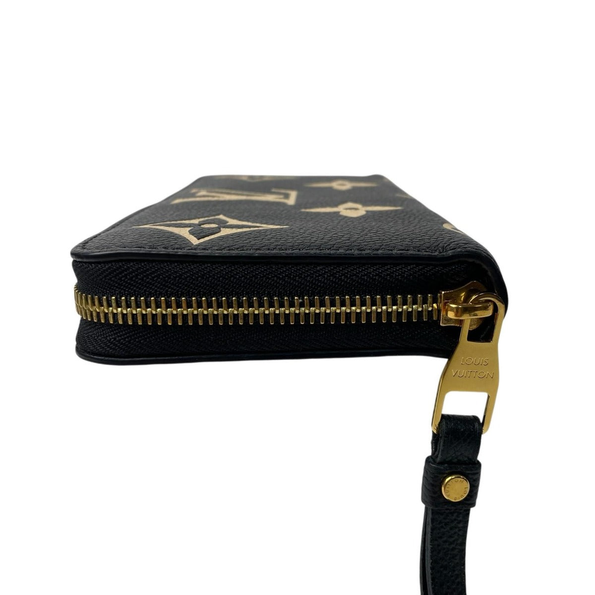 Louis Vuitton Monogram Empreinte Bicolor Zippy Wallet Black Beige — view 3