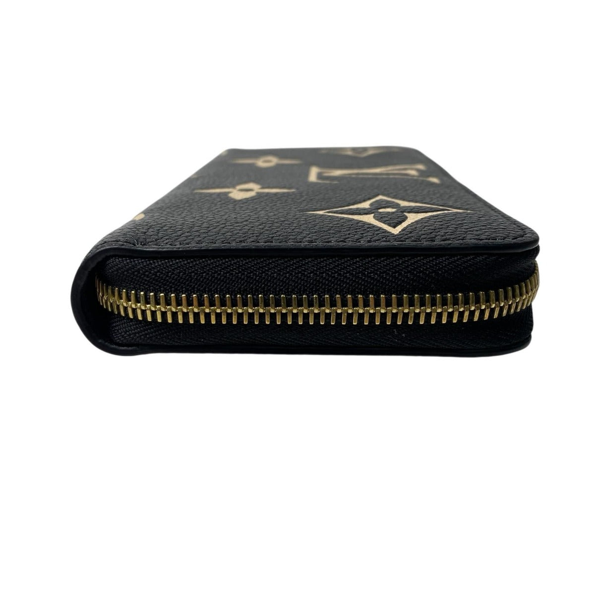 Louis Vuitton Monogram Empreinte Bicolor Zippy Wallet Black Beige — view 4